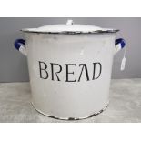 1930s White enamelled bread bin, 30x40cm