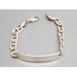 Mens 925 silver curb chain chunky ID bracelet, 30g