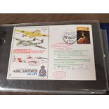 Album of RAF, royal air force first day covers, some signed by the veterans in question