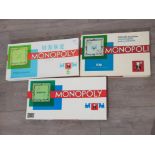 3 vintage monopoly boardgames includes Germany, Finland and Hong Kong versions