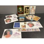 Collection of Princess Diana first day covers and and postcards
