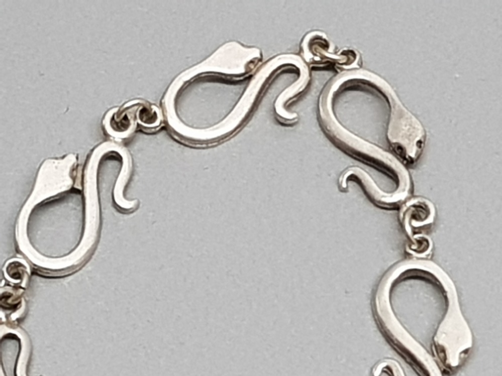 Silver snake link bracelet l, 7g - Image 2 of 2