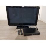 A Panasonic Viera 40in flat screen TV and DVD player/recorder, with remotes.