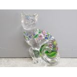 Lennox fine crystal beauty in the garden 6" handpainted cat figurine, made in Germany, Decorated