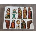 A ceramic nativity set, 11 pieces