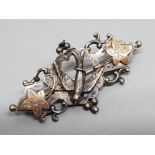 Silver and gold antique bar brooch, 2.8g gross weight