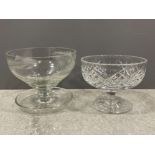 5 Crystal dessert glasses and 8 etched dessert glasses