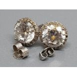 Silver and CZ cluster Stud Earrings