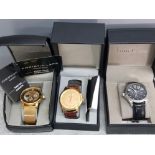 3 gents wristwatch's includes Timepiece, Diamond and Co, Christin Lars diamond watch, all wih