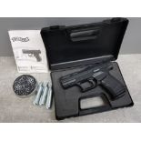 Walther cp99 gas pistol in carry case, with pellets and 3 gas refills also comes with instruction