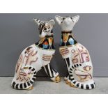 2 Paul Cardew Cat ornaments, part of the small cool kittenz collection, sitting and sitting with