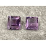 1.81cts Amethyst square step cut stones with certificate