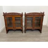 2 stunning Mahogany wall glass units with shelves. 78cm x 94cm x 40cms