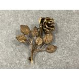 Antique 9ct gold flower brooch. 10.6g