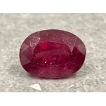 9.85cts Ruby oval mixed cut gemstone with certificate