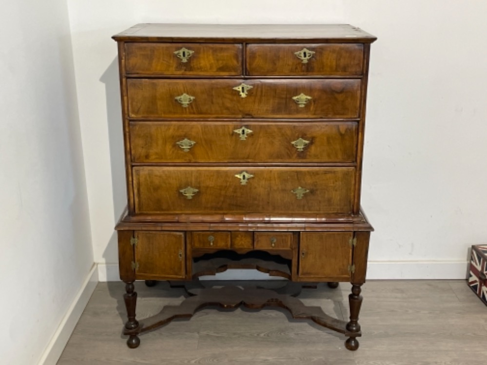 Antique 2 over 3 drawers on table base