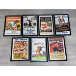 7 reproduction movie posters, all framed, including titles Gentleman prefer blondes, Tea for two,