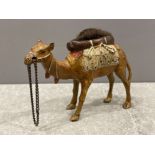 A cold painted bronze pincushion in the form of a Camel (7cms)