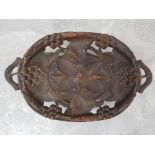 Vintage black forest carved musical fruit bowl, good working condition