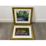 Limited edition signed prints of Ian Kent “Edge of bluebell wood” and Helen Parsley “Quiet waters”