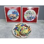 Art deco Royal Doulton porcelain bird of paradise plate together with 2 boxed royal Albert