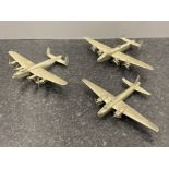 3 pewter World War II Aeroplanes including The Dam buster, Halifax and Wellington