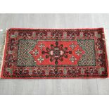 Fringed Tunisian hand woven hearth rug in excellent condition, 1400 x 710 mm