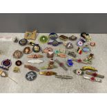 45 various metal badges to include CDC & the Canadian Flag