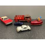 5 vintage tin cars including Noddy