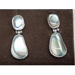 Silver and Paua shell drop Earrings, 7.1g gross