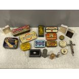 20 various old tins and containers