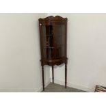 Glass front Mahogany corner unit. 165cms