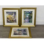 Noel signed limited edition prints x3 including “Garden Path” and “All in a Row”