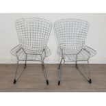 Pair of metal wire chairs