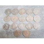 Peter Rabbit and Beatrix potter 50p coins, 17 in total