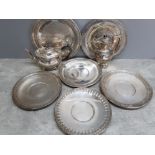 A lot comprising of 5 Reed and Barton E.P.N.S plates with one other and 2 vintage silver plated