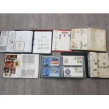 7 stamp albums containing a selection of miscellaneous postage stamps and first day covers