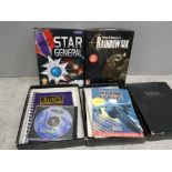 4 vintage PC games includes titles Tom Clancys Rainbow Six, Marine Fighters, Jane's combat simulator