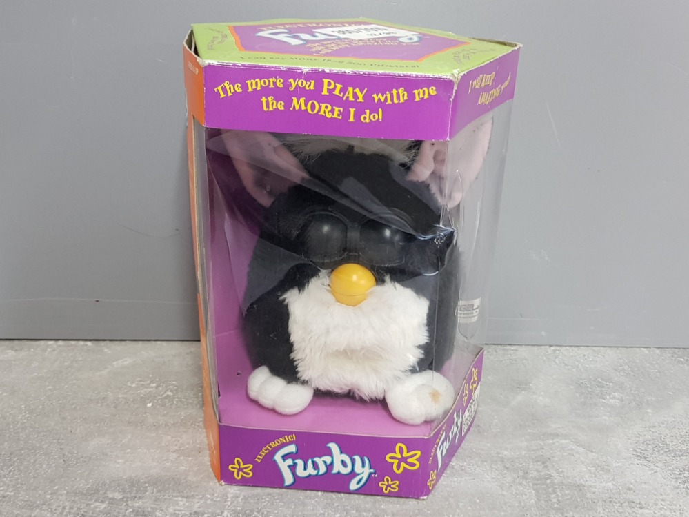 Furby vintage toy by Tiger Electronics in original box with original set of instructions