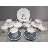 Susie Cooper 'Glen Mist' pattern tea set for 6, in good condition.