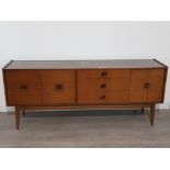 A walnut veneer sideboard by Stonehill Furniture 182 x 74 x 43cm