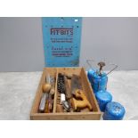 Vintage Fit-Bits engineering for the very young tool chest containing miscellaneous hand tools,