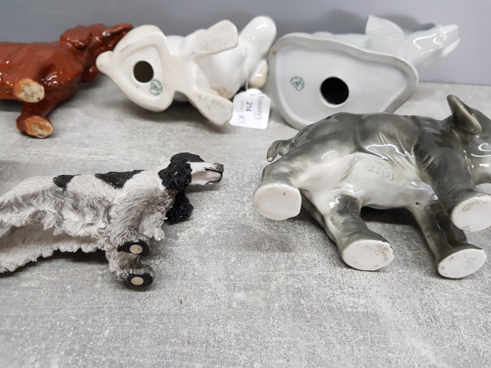 Animal ornaments to include Beswick spaniel, Nao puppy group, Border Fine Arts golden cocker - Image 3 of 3