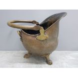 Vintage brass coal scuttle