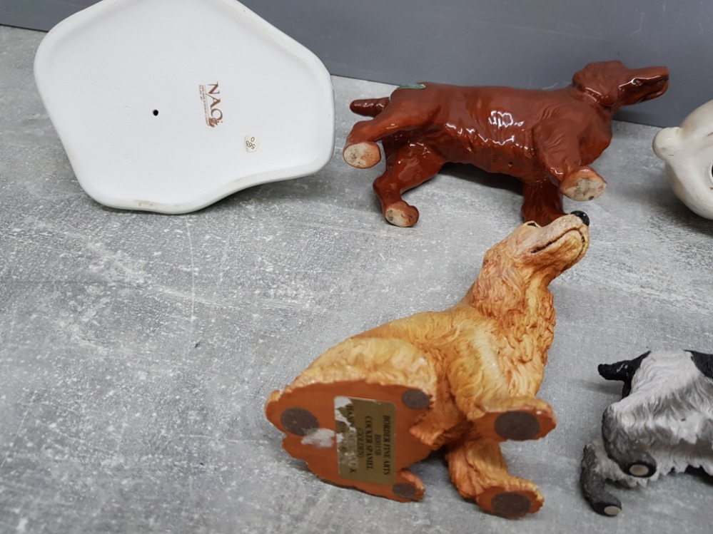 Animal ornaments to include Beswick spaniel, Nao puppy group, Border Fine Arts golden cocker - Image 2 of 3