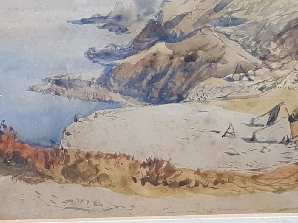 A Victorian watercolour attributed to John Ritchie (RA) 'A Guernsey Bay' C1880, inscriptions verso - Image 3 of 4