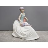 Large Nao by Lladro figure 1400 a rainy afternoon