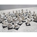 Tub containing around 40 metal wargame minatures Including Aramis Civilians, infantry and Assassins