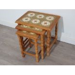 Nest of 3 Danish tile topped tables