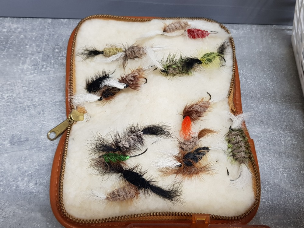 Fishing flies for trout and salmon, a reel, and other items. - Image 3 of 3